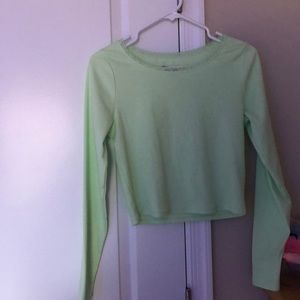 green crop top